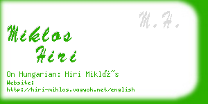 miklos hiri business card